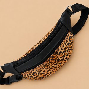 Riñonera Leopardo Polipiel marrón