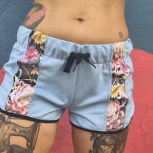 Yuka Pants Turquesa + Crisantemos Rosa