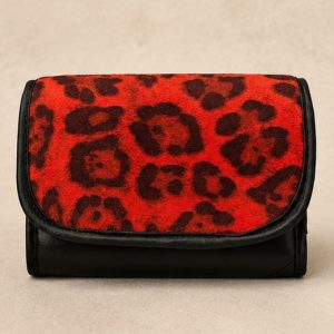 Monedero Half & Half Leopardo Rojo