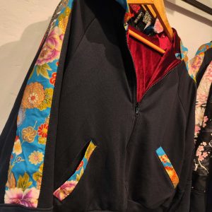 Chaqueta Reversible Flores Turquesa